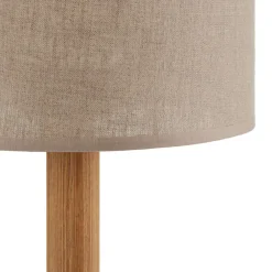 Lampka Nocna DEVA Brązowy Beżowy Abażur 33cm * TK Lighting Clearance