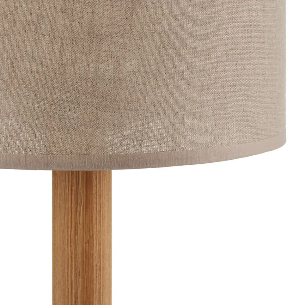 Lampka Nocna DEVA Brązowy Beżowy Abażur 33cm * TK Lighting Clearance
