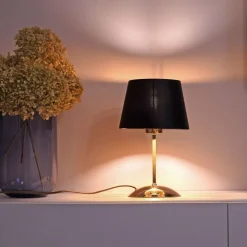 Lampka Nocna GLORY Złoty Czarny Abażur 33cm * TK Lighting Discount