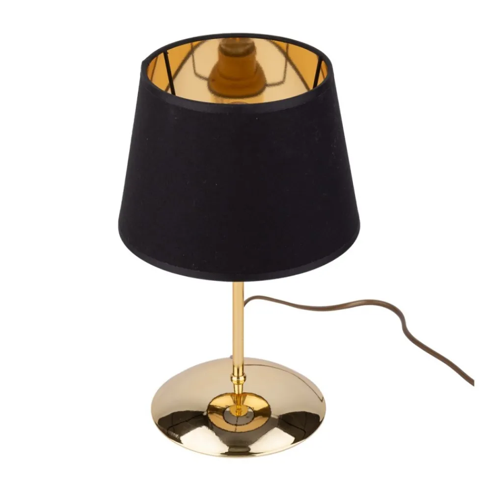 Lampka Nocna GLORY Złoty Czarny Abażur 33cm * TK Lighting Discount