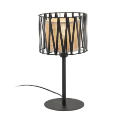 Lampka Nocna HARMONY Czarny Beżowy Abażur 37cm * TK Lighting Sale