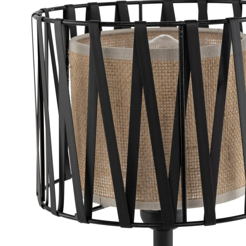 Lampka Nocna HARMONY Czarny Beżowy Abażur 37cm * TK Lighting Sale