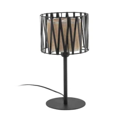 Lampka Nocna HARMONY Czarny Beżowy Abażur 37cm * TK Lighting Sale