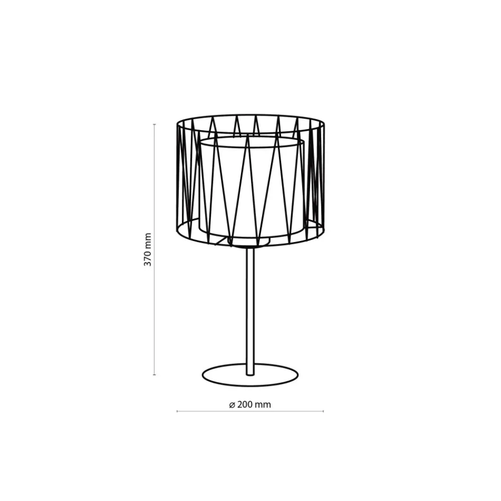 Lampka Nocna HARMONY Czarny Beżowy Abażur 37cm * TK Lighting Sale