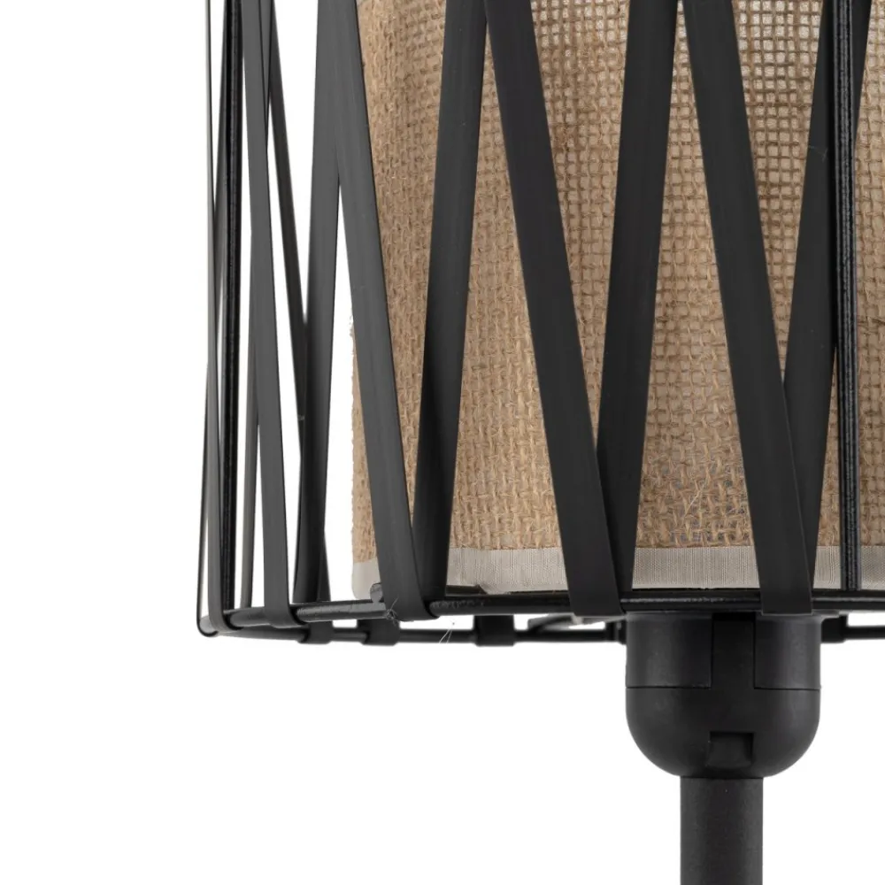Lampka Nocna HARMONY Czarny Beżowy Abażur 37cm * TK Lighting Sale