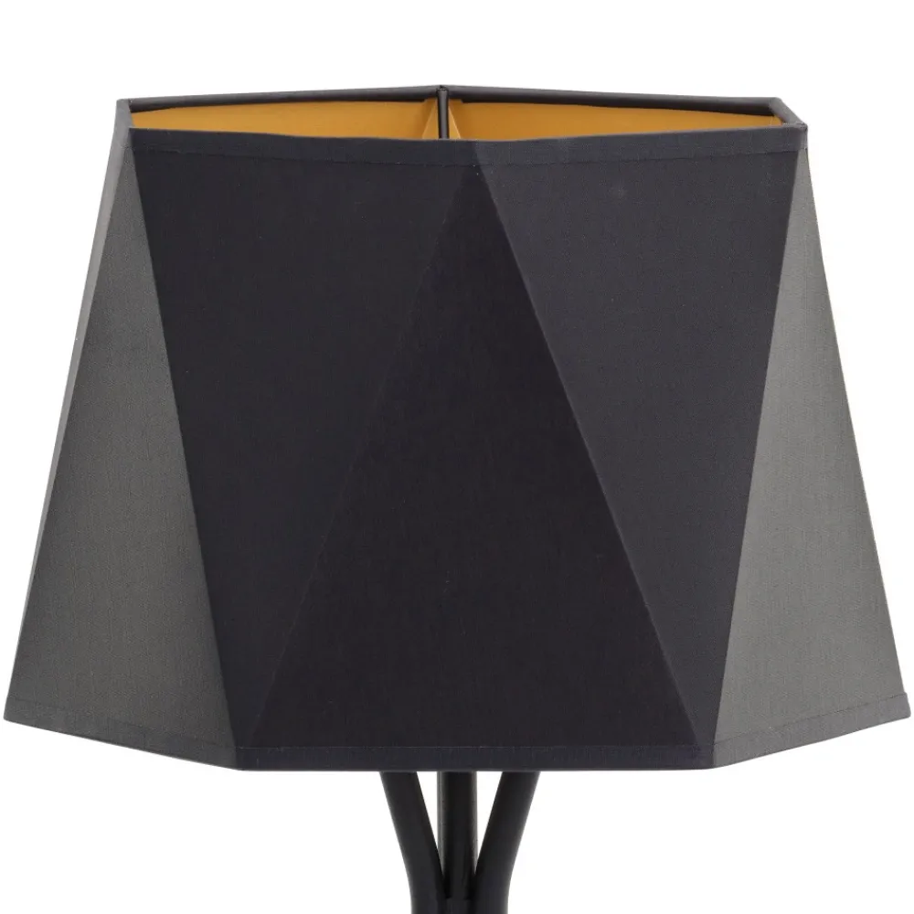 Lampka Nocna IVO Czarny Złoty Abażur 45cm * TK Lighting Outlet