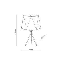 Lampka Nocna IVO Czarny Złoty Abażur 45cm * TK Lighting Outlet