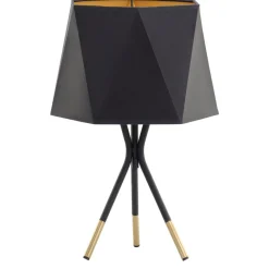 Lampka Nocna IVO Czarny Złoty Abażur 45cm * TK Lighting Outlet