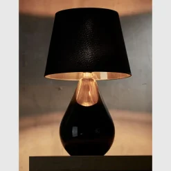 Lampka Nocna LACRIMA Czarny Złoty Abażur 67cm * TK Lighting