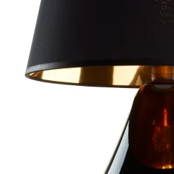 Lampka Nocna LACRIMA Czarny Złoty Abażur 67cm * TK Lighting