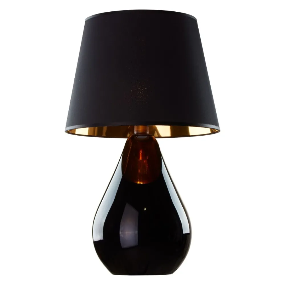 Lampka Nocna LACRIMA Czarny Złoty Abażur 67cm * TK Lighting