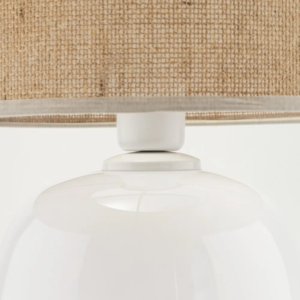 Lampka Nocna MELODY Biały Juta Boho 48cm * TK Lighting