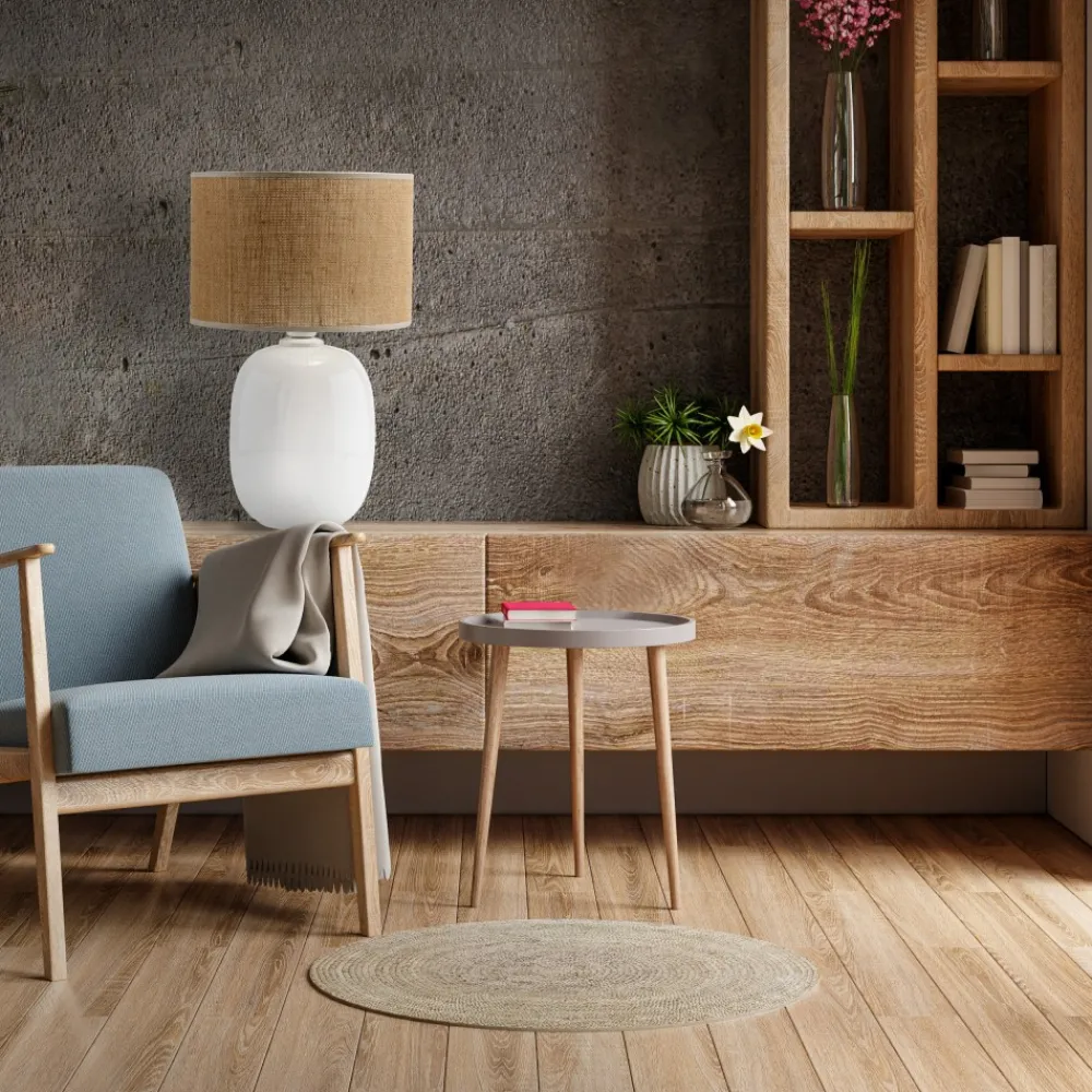 Lampka Nocna MELODY Biały Juta Boho 48cm * TK Lighting