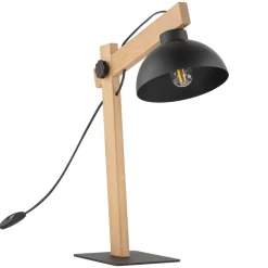 Lampka Nocna OSLO Czarny Metalowy Klosz 52cm * TK Lighting Outlet