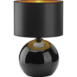 Lampka Nocna PALLA Czarny Złoty Abażur 50cm * TK Lighting Online