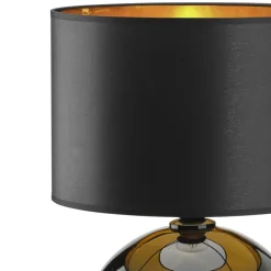 Lampka Nocna PALLA Czarny Złoty Abażur 50cm * TK Lighting Online