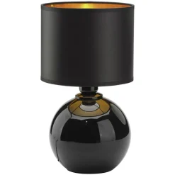 Lampka Nocna PALLA Czarny Złoty Abażur 36cm * TK Lighting