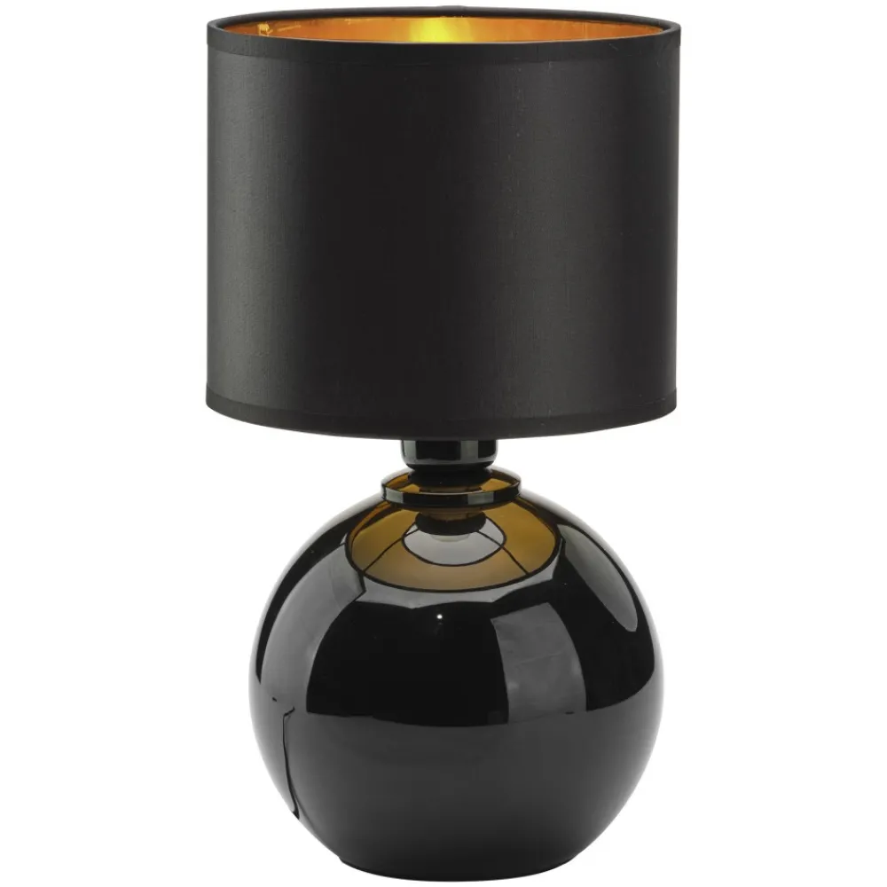 Lampka Nocna PALLA Czarny Złoty Abażur 36cm * TK Lighting