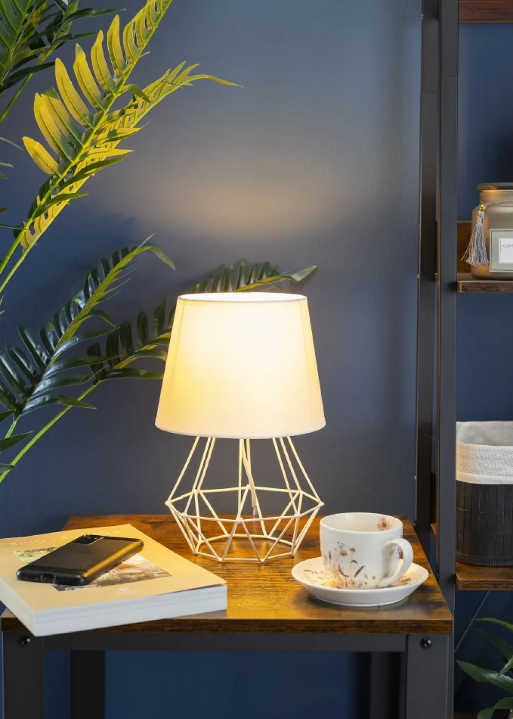 Lampka nocna stołowa Diament biała * Bodek Sale