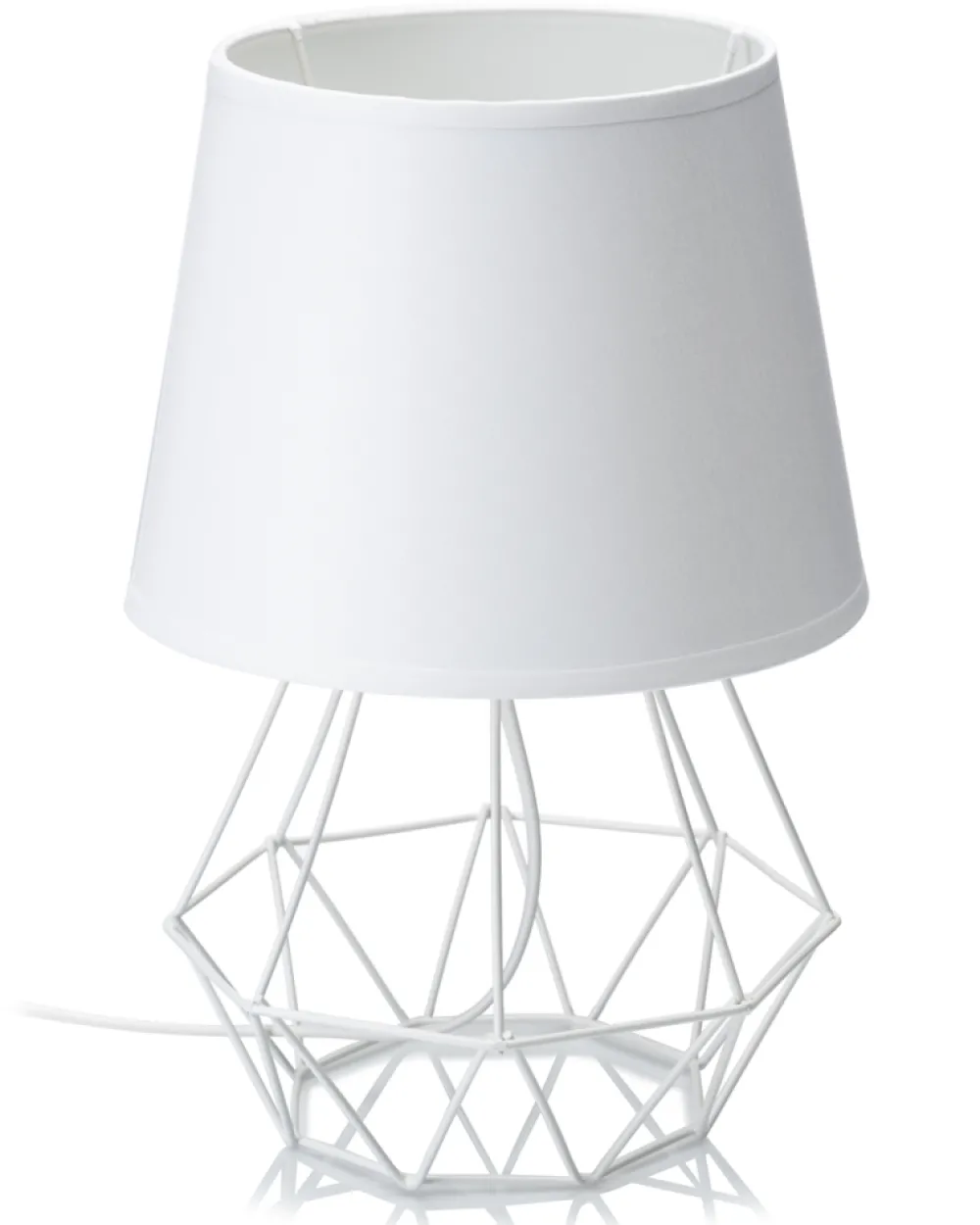Lampka nocna stołowa Diament biała * Bodek Sale