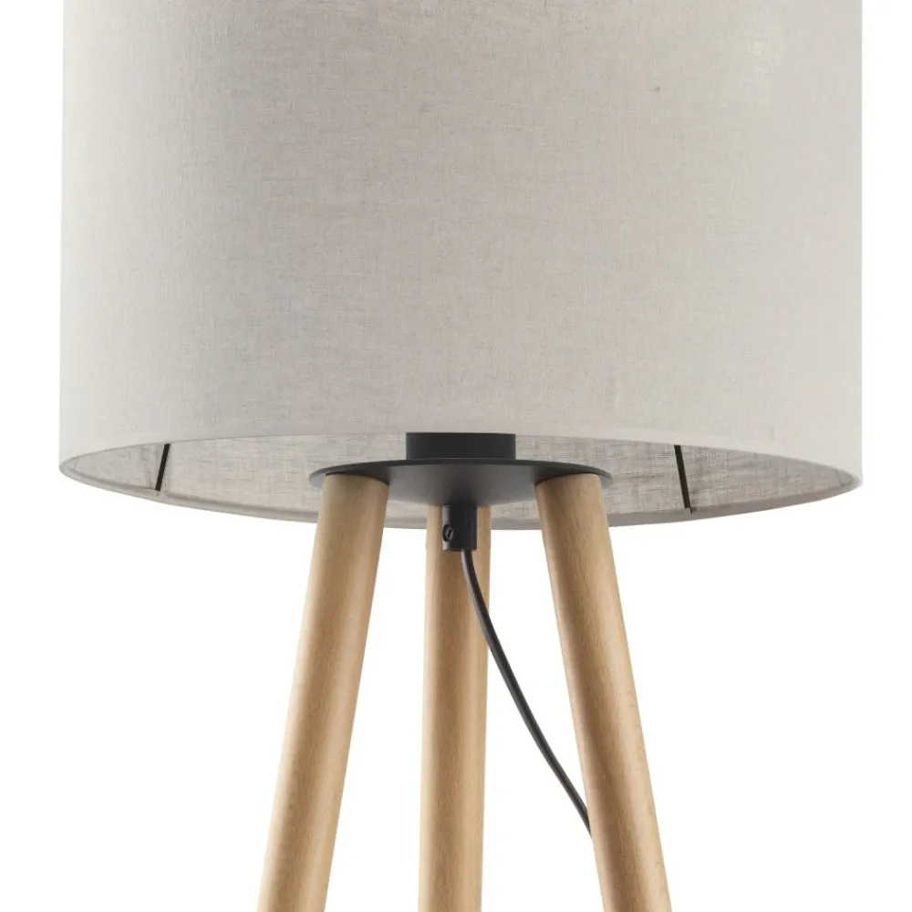 Lampka Nocna TOKYO Sosna Beżowy Abażur 46cm * TK Lighting Best