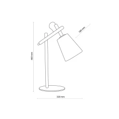 Lampka Nocna VAIO Brązowy Biały Abażur 46cm * TK Lighting New
