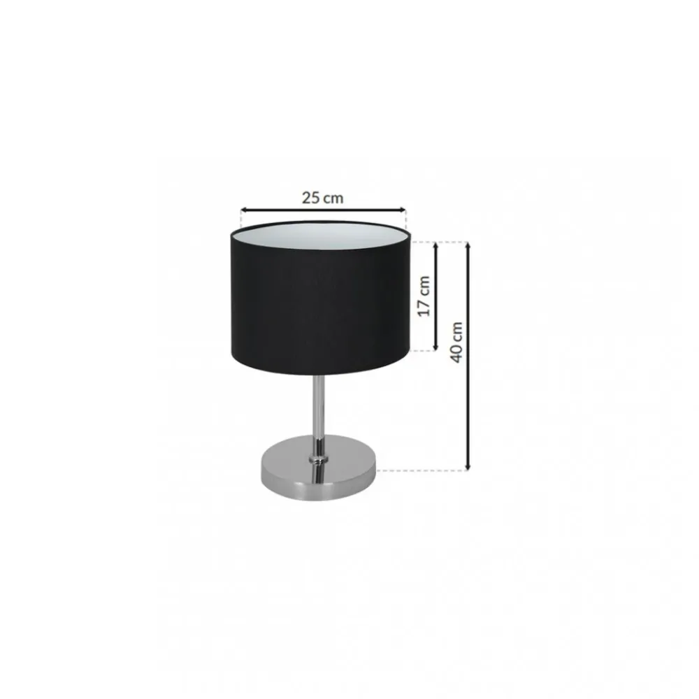 Lampka Stołowa CASINO Czarny Srebrny Abażur 1xE27 40cm * Eko-light Hot