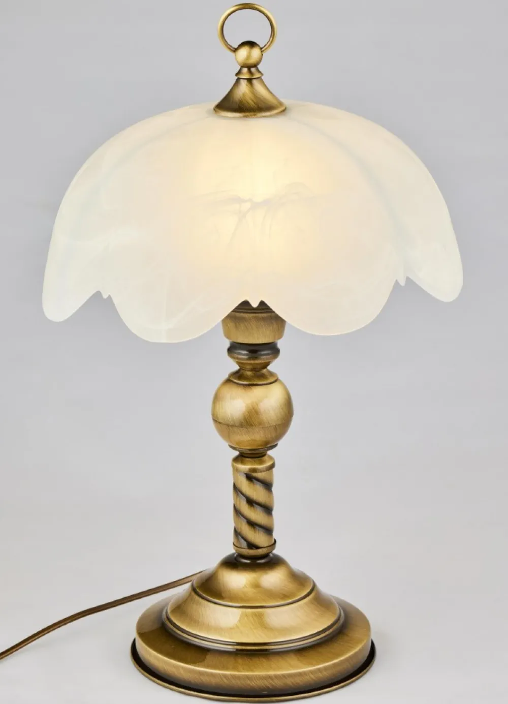 Lampka Stołowa Patyna Biały Szklany Klosz 1xE27 40cm * Jupiter Online
