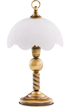 Lampka Stołowa Patyna Biały Szklany Klosz 1xE14 47cm * Jupiter Online