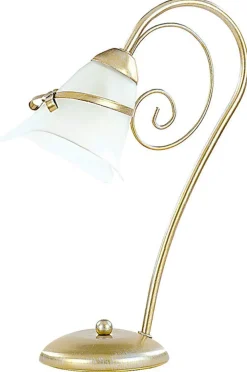 Lampka Stołowa KOKARDA Złoty Szklany Klosz 1xE14 38cm * Luminex Sale