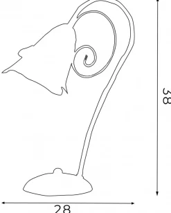 Lampka Stołowa KOKARDA Złoty Szklany Klosz 1xE14 38cm * Luminex Sale