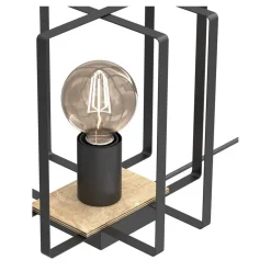 Lampka Stołowa KORTEZ Czarny Brązowy 1xE27 25cm * Luminex Sale