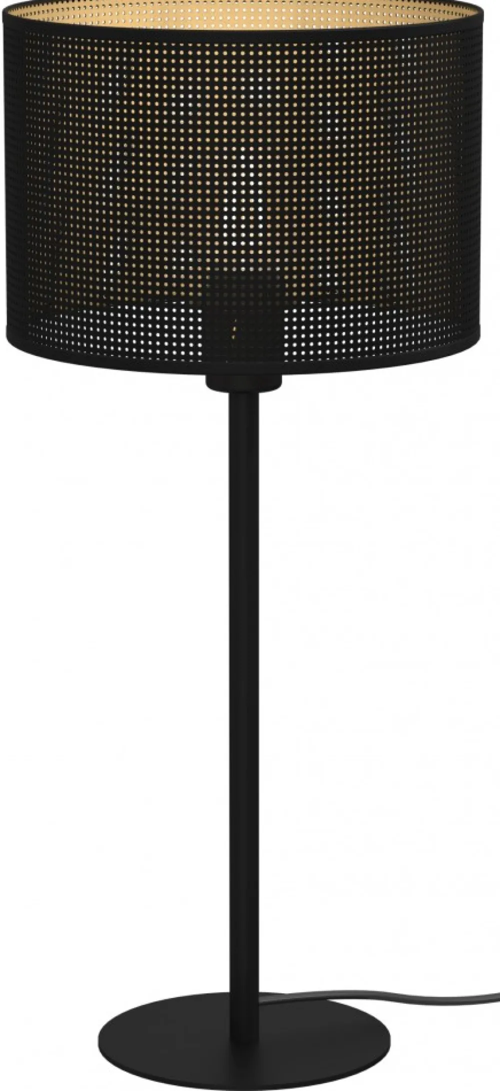 Lampka Stołowa LOFT SHADE Czarny Złoty Klosz z Tworzywa 1xE27 56cm * Luminex Clearance