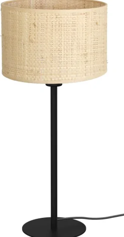 Lampka Stołowa RATTAN Czarny Beżowy Abażur 1xE27 56cm * Luminex Hot