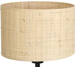 Lampka Stołowa RATTAN Czarny Beżowy Abażur 1xE27 56cm * Luminex Hot