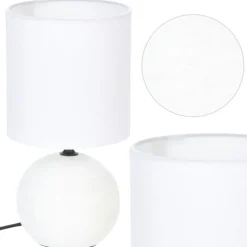 Lampka stołowa Timeo Biała żłobienia * Atmosphera Outlet
