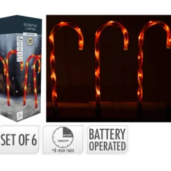 Lampki ogrodowe w kształcie lasek cukrowych LED 6 szt. h47 cm * H&S Decoration Best