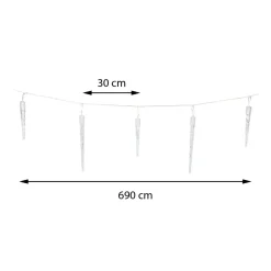 Lampki Sople 72 led ciepły biały + timer * H&S Decoration Best
