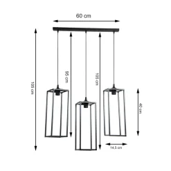 Lampy sufitowa geometryczna czarna 60 cm LOFT