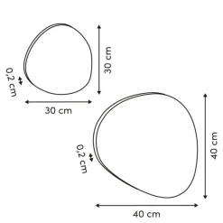 Lustro ścienne 2 szt. 40 cm Pebble