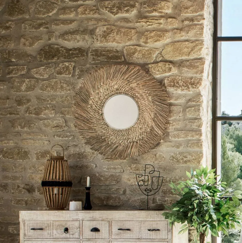 Lustro ścienne Ael trawa morska 80 cm