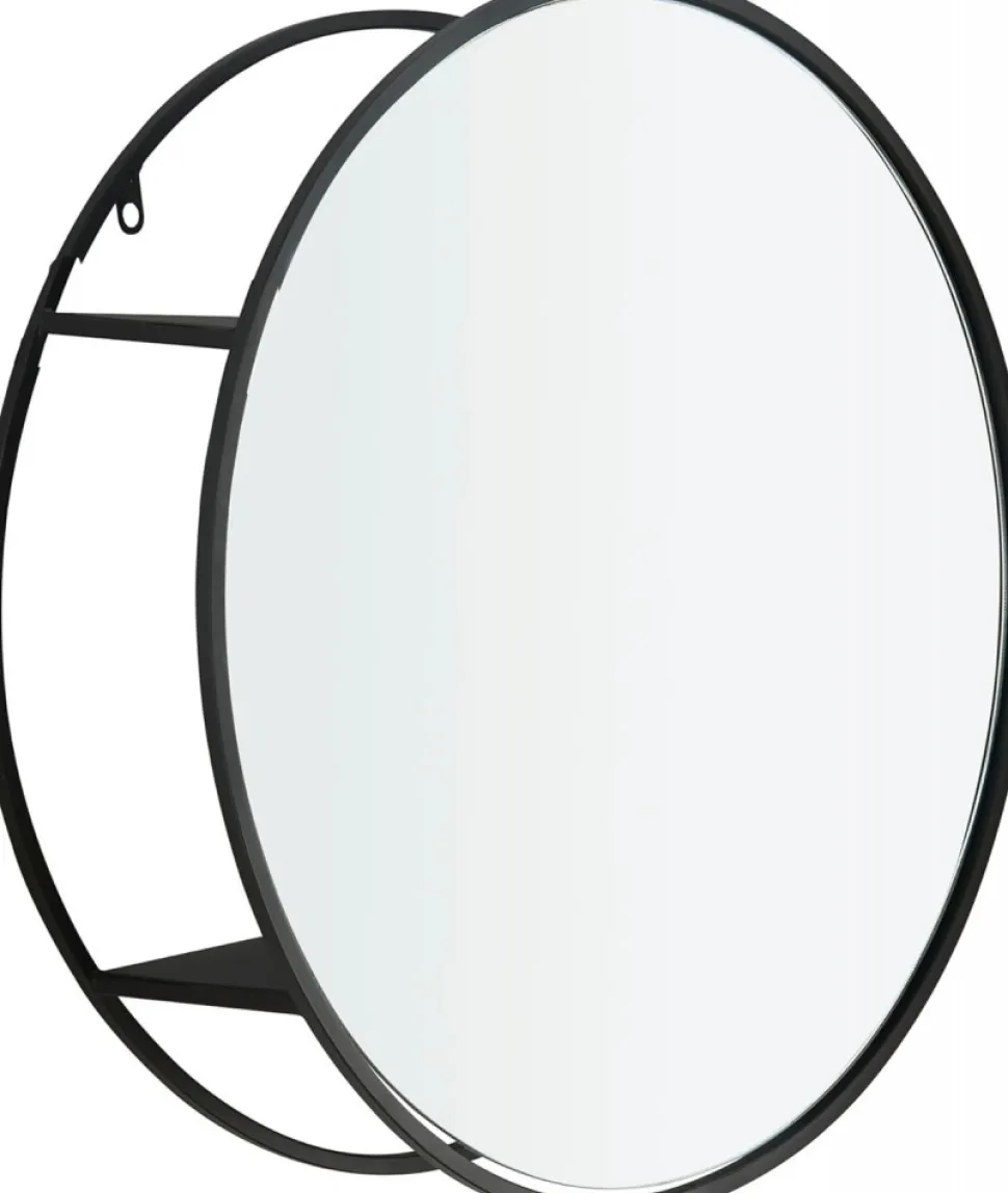 Lustro ścienne z półkami LOFT ROUND