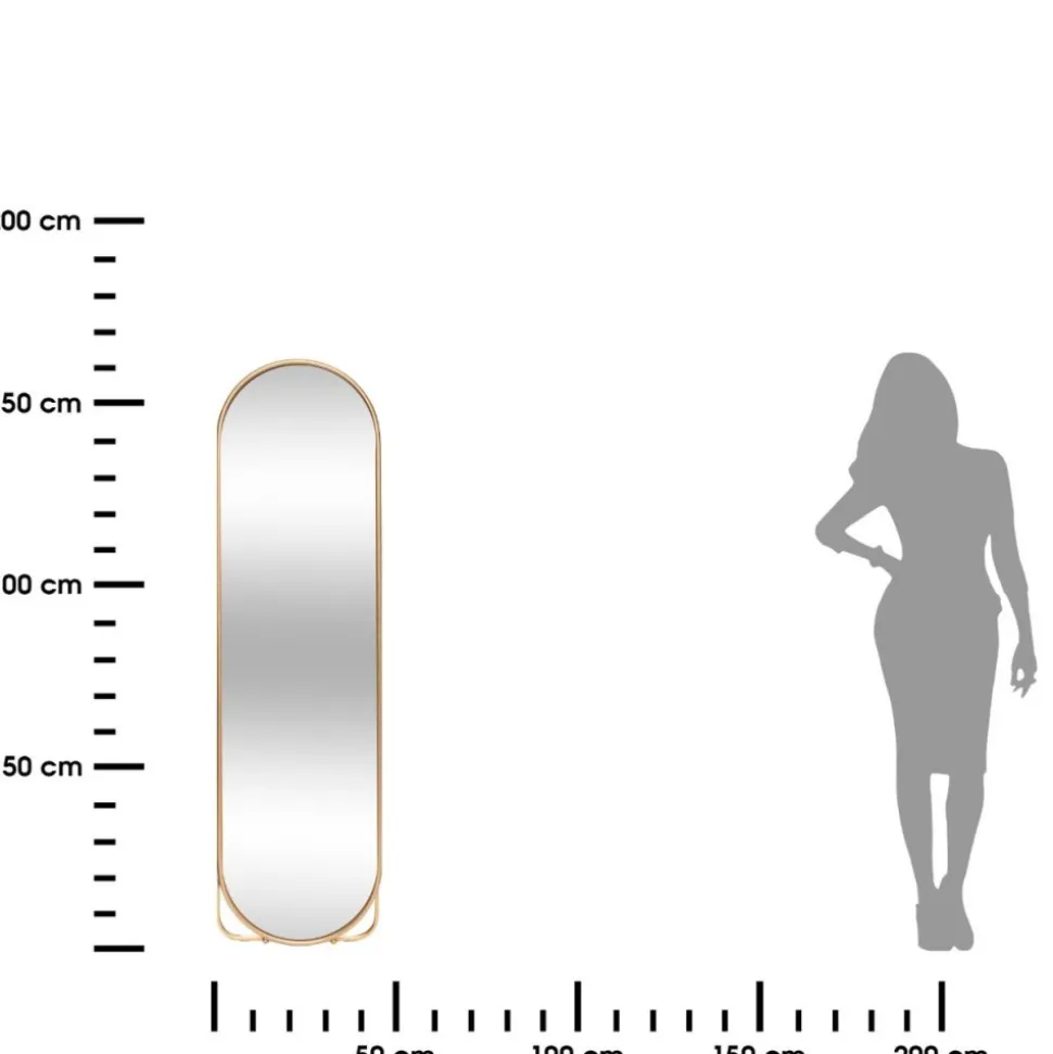 Lustro stojące Edi 160 cm złote