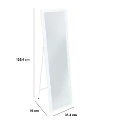 Lustro stojące podłogowe białe 35x125