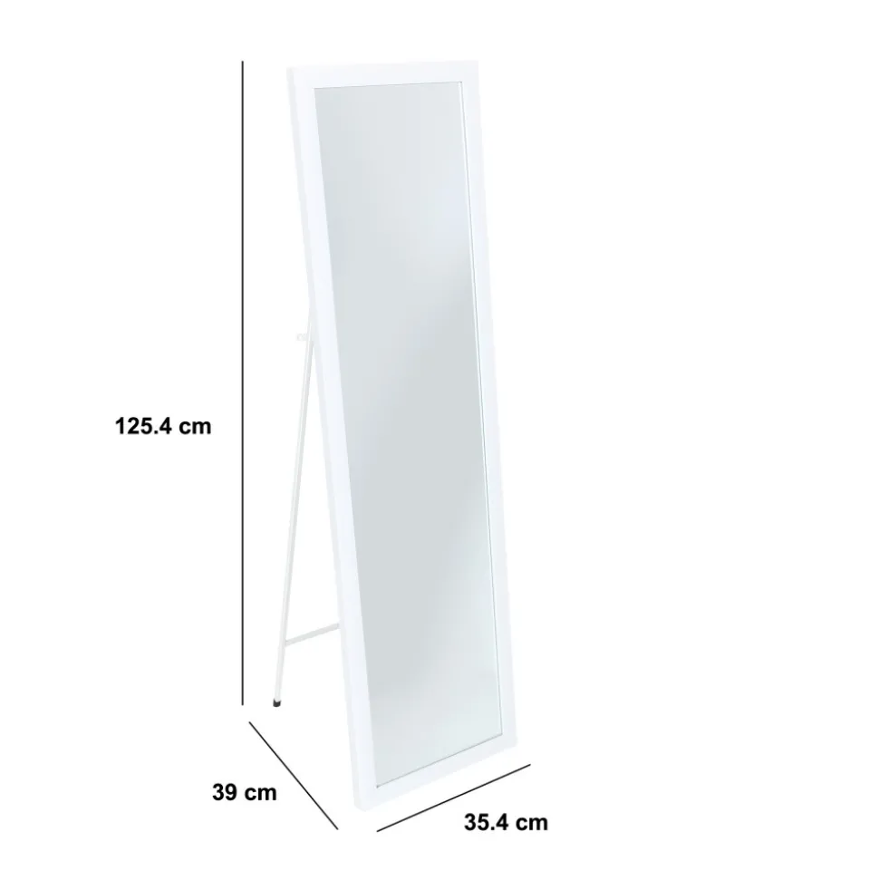 Lustro stojące podłogowe białe 35x125