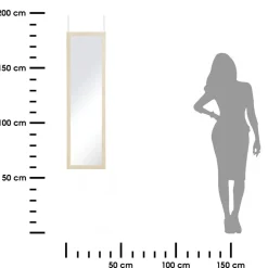 Lustro zawieszane na drzwi lub ścianę biało-beżowe 126 cm