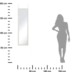Lustro zawieszane na drzwi lub ścianę białe zdobione 126 cm