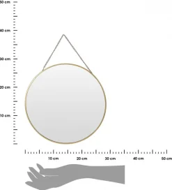 Lustro ścienne złote na łańcuszku 29 cm * H&S Decoration Clearance