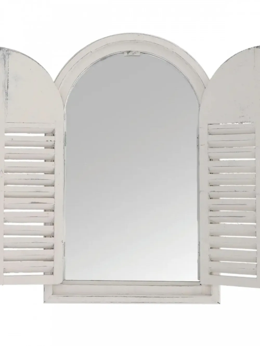 Lustro z okiennicami w białym postarzanym kolorze 37 x H59 cm * Esschert Design Online
