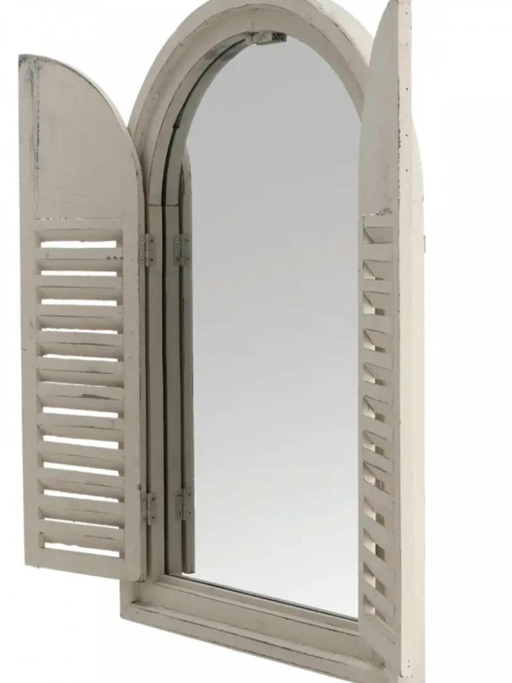 Lustro z okiennicami w białym postarzanym kolorze 37 x H59 cm * Esschert Design Online